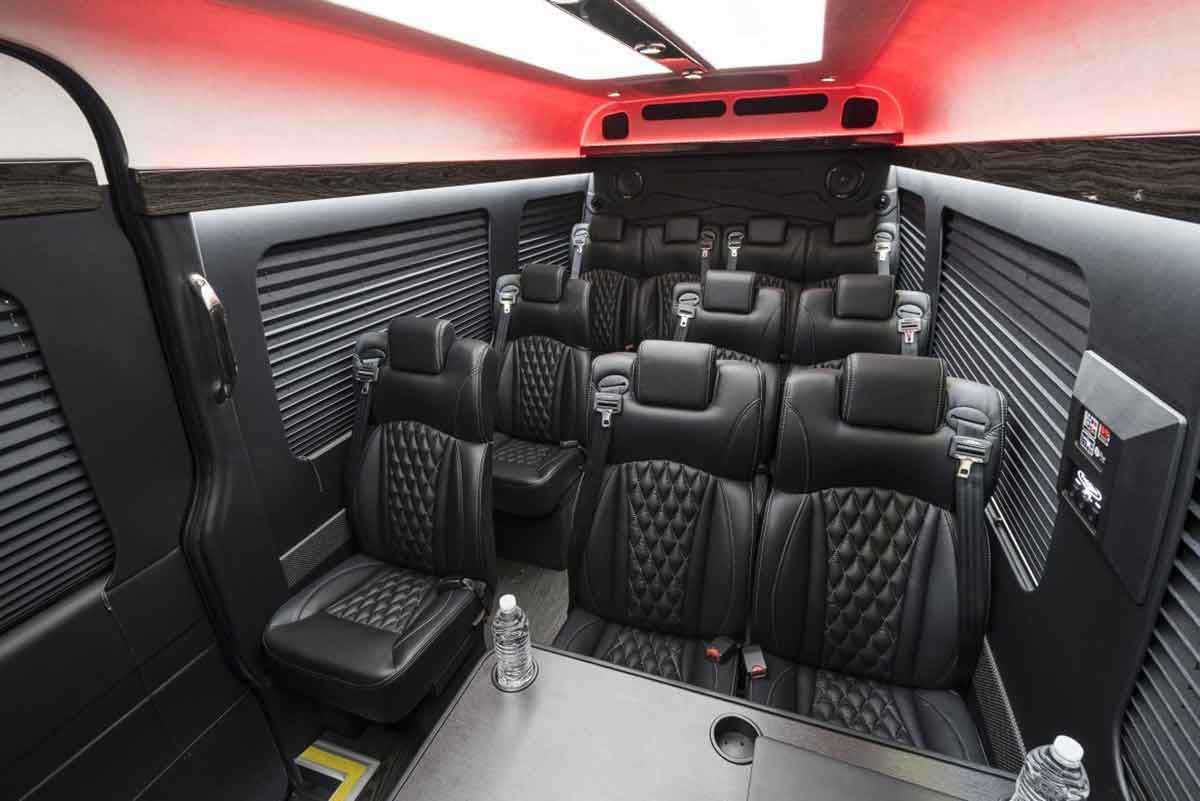 executive-sprinter-van-DFW-interior Mercedes Sprinter Van Rental DFW